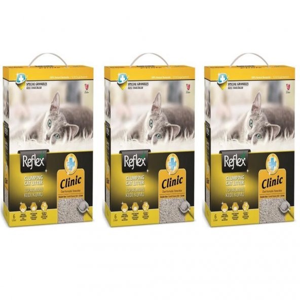 Reflex Klinik Kedi Kumu 6 Lt 3 Adet ürün görseli 1