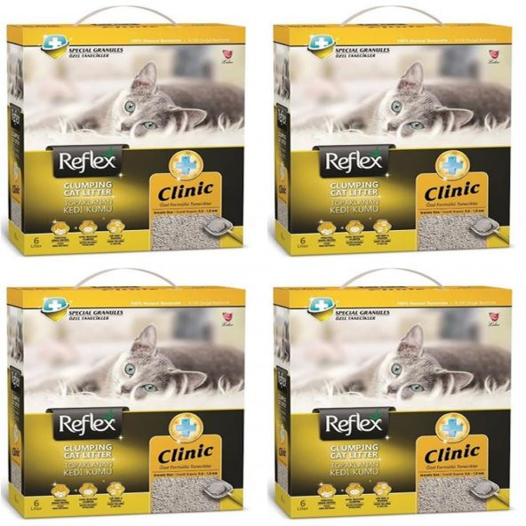 Reflex Klinik Kedi Kumu 6 Lt 4Lü Set ürün görseli 1