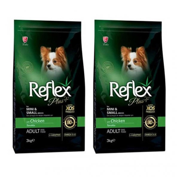 Reflex Plus Küçük Mini Irk Tavuklu Yetişkin Köpek Maması 3 Kg 2Li Set ürün görseli 1