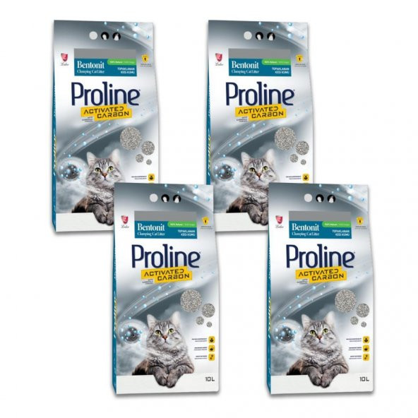 Pro Line Aktif Karbon Kedi Kumu 10 Lt X 4 Adet ürün görseli 1