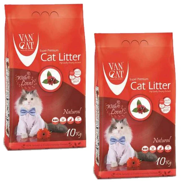 Vancat Naturel Beyaz İnce Taneli Kedi Kumu 10 Kg *2 Adet ürün görseli 1