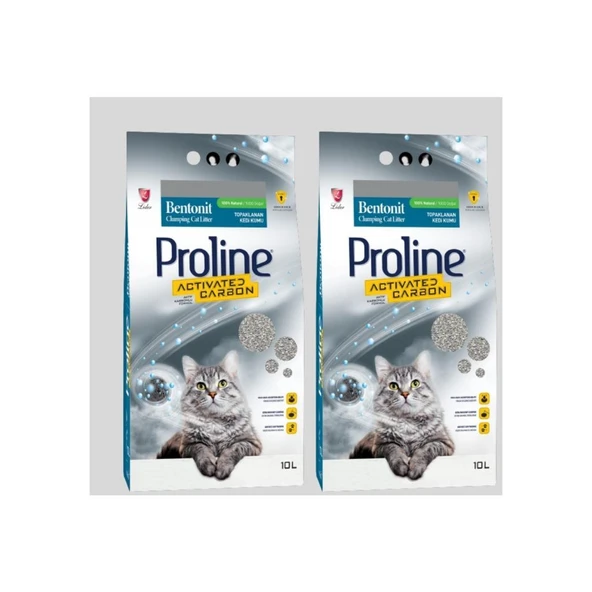 Proline Aktif Karbonlu 10 lt 2'li Bentonit Kedi Kumu ürün görseli 1
