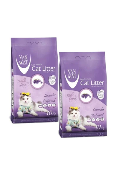 Vancat Lavanta Kokulu İnce Taneli Kedi Kumu 10 Kg 2 Adet ürün görseli 1