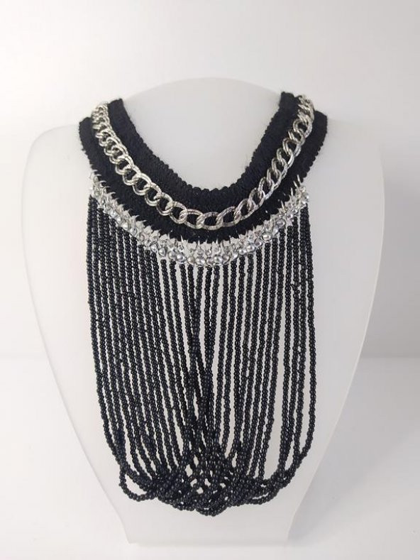 Kolye Gerdanlık Kadın Choker Bohem Kolyeler El Yapımı Uzun Püskül Boncuklar Bayan Kolye Takı Tasma ürün görseli 1