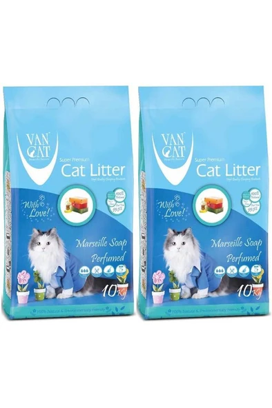 Vancat Marsilya Sabunlu İnce Taneli Kedi Kumu 10 Kg 2 Adet ürün görseli 1