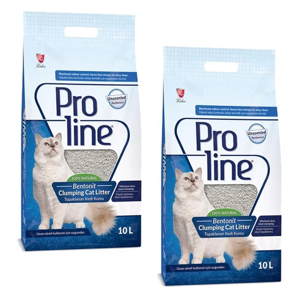 Pro Line Naturel Parfümsüz Kedi Kumu 10 Lt 2 Adet ürün görseli 1