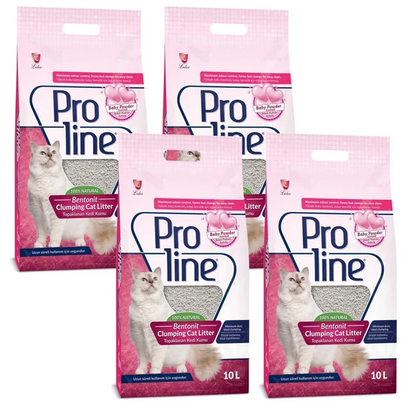 Pro Line Babypowder Kedi Kumu ParfüMLü 10 Lt 4 Adet ürün görseli 1