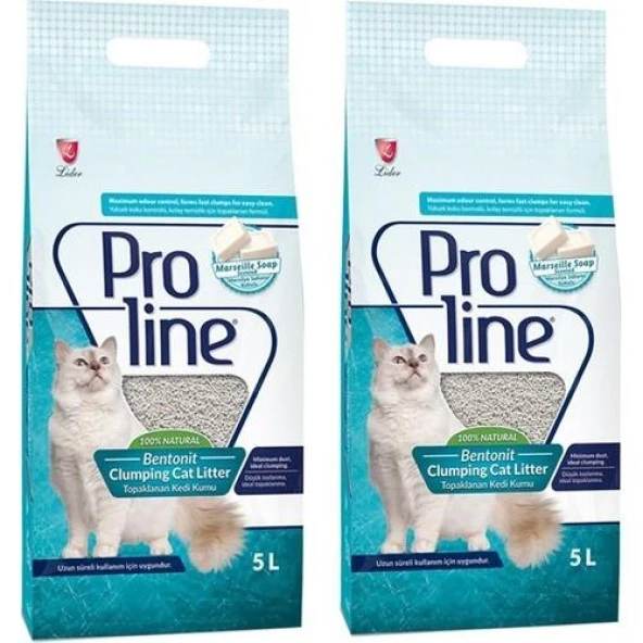 Proline Dogal Topaklanan Marsilya Kokulu Kedi Kumu 5 Lt 2 Adet ürün görseli 1