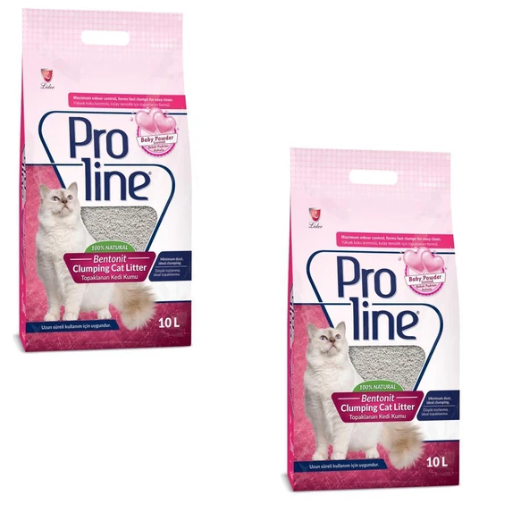 Pro Line Babypowder ParfümLü Kedi Kumu 10 Lt 2 Adet ürün görseli 1