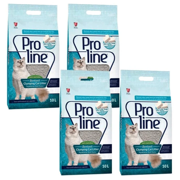 Pro Line Marsilya Sabunu Kokulu Kedi Kumu 10 Lt 4 Adet ürün görseli 1
