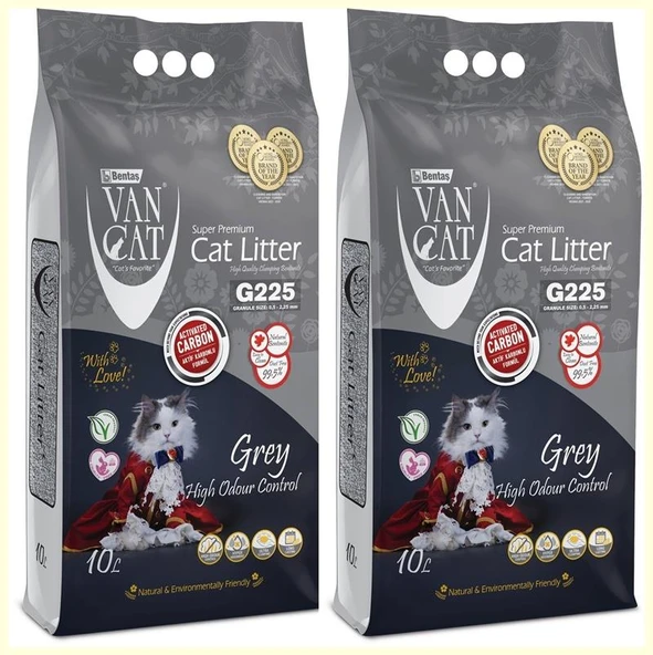 Vancat Aktif Karbon Kokusuz Kedi Kumu 10 Lt*2 adet ürün görseli 1