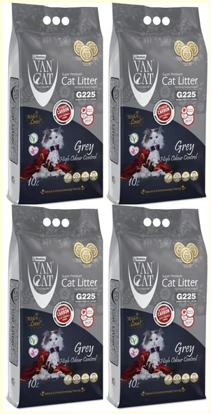 Vancat Aktif Karbon Kokusuz Kedi Kumu 10 Lt 4 Adet ürün görseli 1