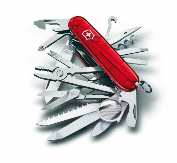 Victorinox SwissChamp 1.6795.T Şeffaf Kırmızı İsviçre Çakısı 33F ürün görseli 1