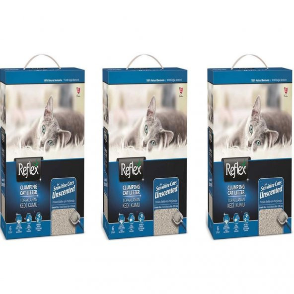 Reflex Sensitive Kokusuz Kedi Kumu 6 Lt 3 Adet ürün görseli 1
