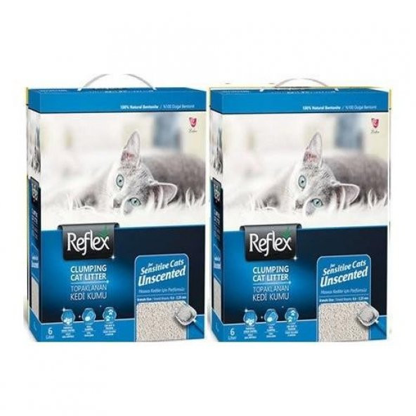 Reflex Sensitive Kokusuz Kedi Kumu 6 Lt 2Li Set ürün görseli 1