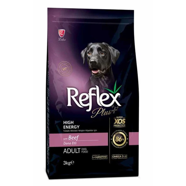 Reflex Plus Yüksek Aktiviteli Dana Etli Yetişkin Köpek Maması 3 Kg ürün görseli 1