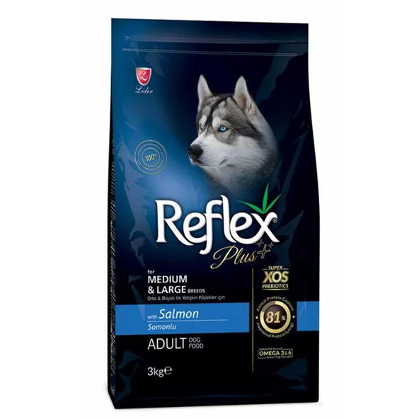 Reflex Plus Orta ve Büyük Irk Somonlu Yetişkin Köpek Maması 3 Kg ürün görseli 1