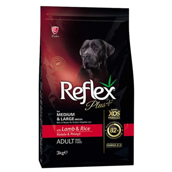 Reflex Plus Orta ve Büyük Irk Kuzulu Pirinçli Yetişkin Köpek Maması 3 Kg ürün görseli 1