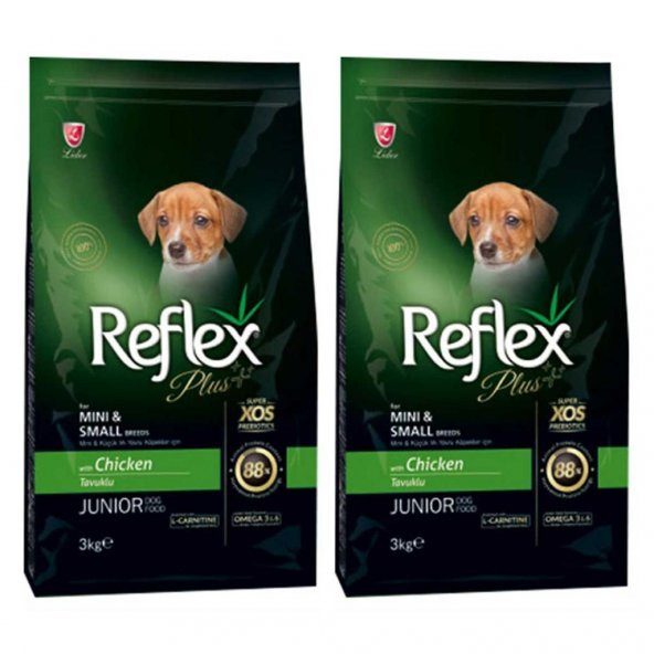 Reflex Plus Küçük Mini Irk Tavuklu Yavru Köpek Maması 3 Kg 2'Li Set ürün görseli 1