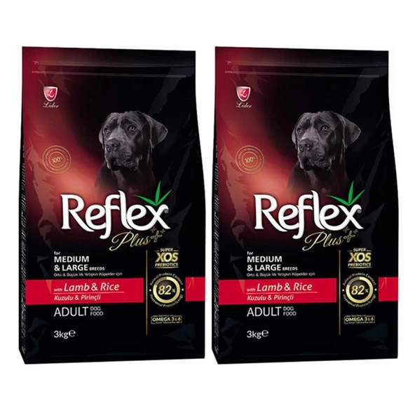 Reflex Plus Orta Büyük Irk Kuzulu Pirinçli Yetişkin Köpek Maması 3 Kg 2 Adet ürün görseli 1