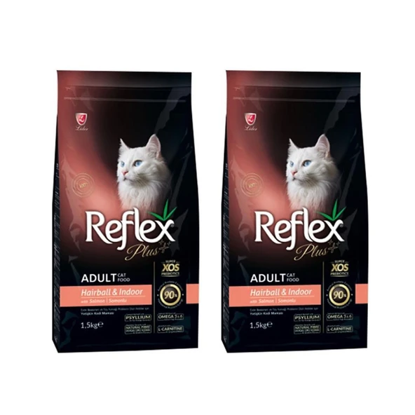 Reflex Plus Somonlu Hairball Yetişkin Kedi Maması 1,5 Kg 2 Adet ürün görseli 1