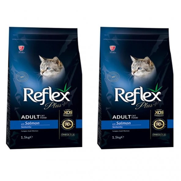 Reflex Plus Somon Balıklı Yetişkin Kedi Maması 1,5 Kg 2'Li Set ürün görseli 1