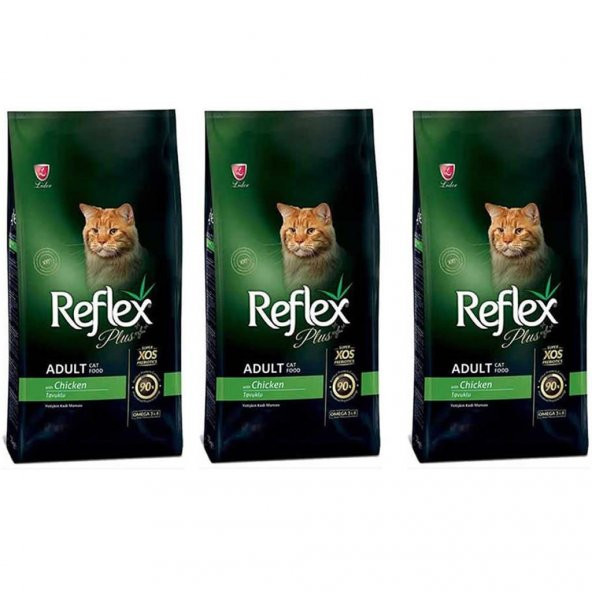 Reflex Plus Tavuklu Yetişkin Kedi Maması 1,5 Kg 3'Lü Set ürün görseli 1