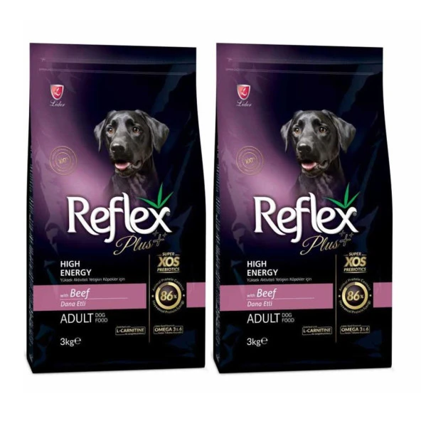 Reflex Plus Yüksek Aktiviteli Dana Etli Yetişkin Köpek Maması 3 Kg 2 Adet ürün görseli 1