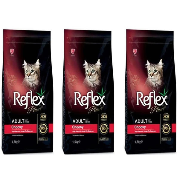 Reflex Plus Choosy Somonlu Kuru Kedi Maması 1,5 Kg 3 Adet ürün görseli 1