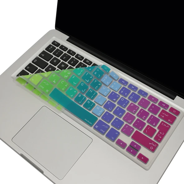 MacBook Klavye Koruyucu Arapça Dazzle Silikon Ters L Enter UK İngilizce Air 13 Pro 13 Pro 15 ürün görseli 1