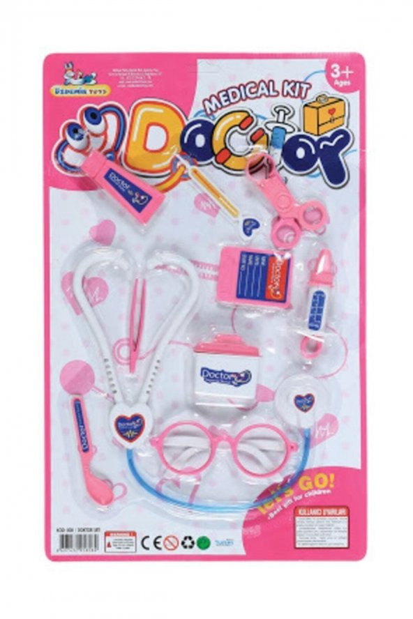 Oyuncak Doktor Seti (Pembe) 10 Parça ürün görseli 1