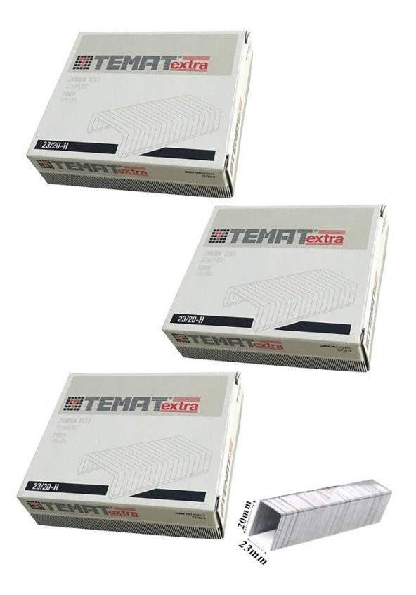 23/20 Zımba Teli Çelik Zımba Teli 1000 li 2 Paket 200 Sayfa Zımbalama Kapasitesi 23-20 ürün görseli 1