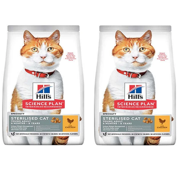 Hills Sterilised Kısırlaştırılmış Tavuklu Kedi Maması 1,5 Kg 2 Adet ürün görseli 1