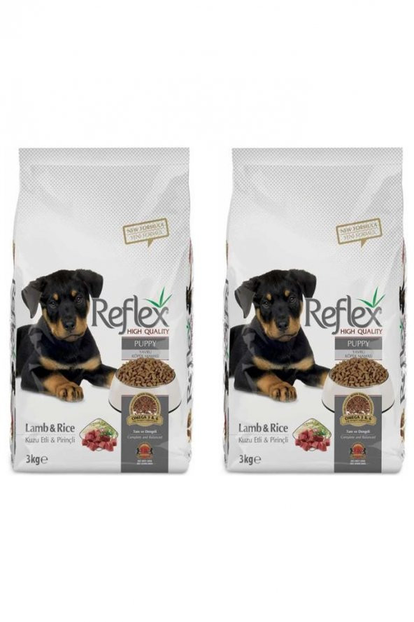 Reflex Kuzu Etli  ve Pirinçli Yavru Köpek Maması 3 Kg 2 Adet ürün görseli 1