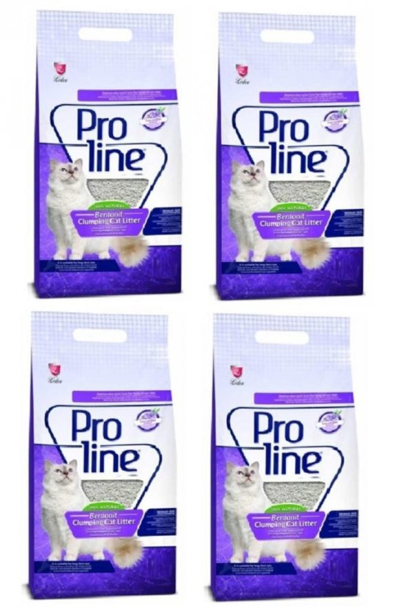 Pro Line Lavanta Kokulu Bentonit Kedi Kumu 5 lt 4 Adet ürün görseli 1