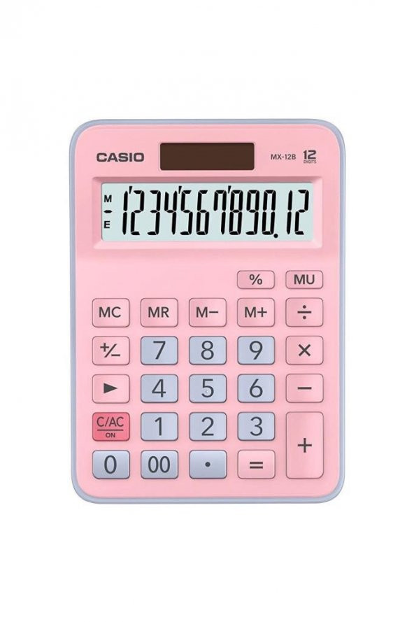 CASIO HESAP MAKINESI M.USTU MX-12B-PKLB (12 HANE) ürün görseli 1