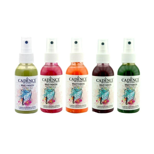 CADENCE SPREY KUMAŞ BOYASI 100ML 5Lİ SET ürün görseli 1