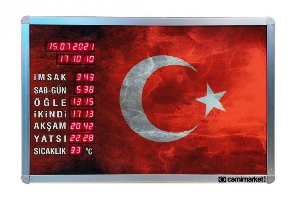 Ezan Okuyan Saat Türk Bayrağı Baskılı ürün görseli 1
