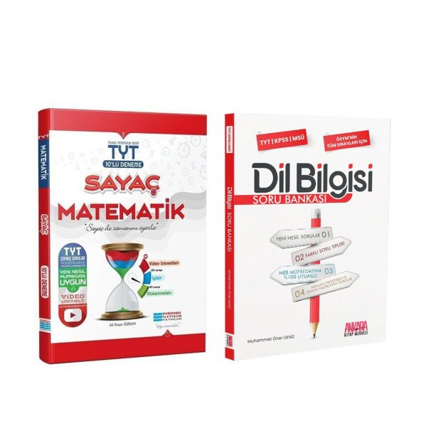 Evrensel TYT Matematik Sayaç 10 lu Deneme ve AKM Dil Bilgisi Soru Bankası Seti 2 Kitap ürün görseli 1