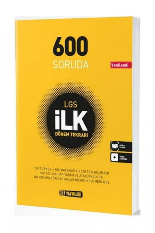 600 SORUDA LGS İLK DÖNEM TEKRARI HIZ YAYINLARI ürün görseli 1