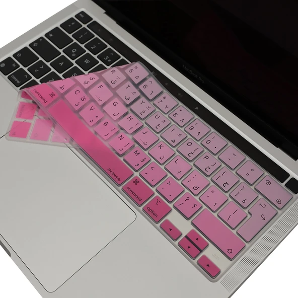 MacBook Pro Touch Bar Klavye Koruyucu UK Arapça Silikon İnce Yıkanabilir 13 M1-M2 ve 16 inç Uyumlu ürün görseli 1