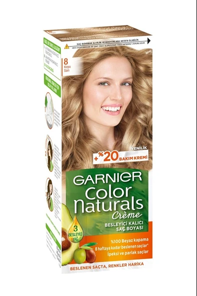 Garnier Color Naturals 8 Koyu Sarı Saç Boyası ürün görseli 1