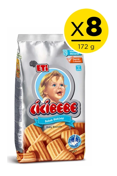 Eti Cicibebe Bebek Bisküvisi 172 g x 8 Adet ürün görseli 1