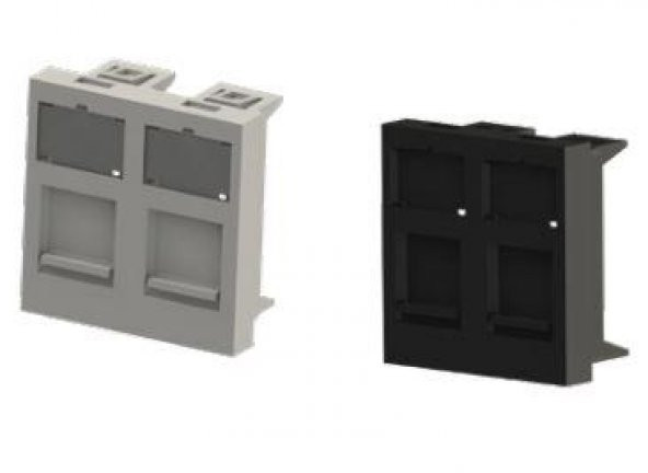 Ne-ad 45x45 İkili Data Kapak Faceplate Siyah ürün görseli 1