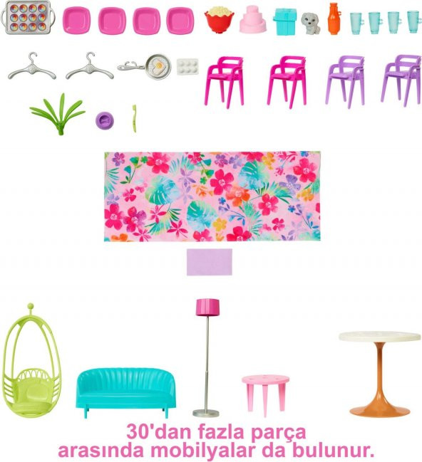 Barbie Tatil Evi Oyun Seti HCD50 - Resim 5