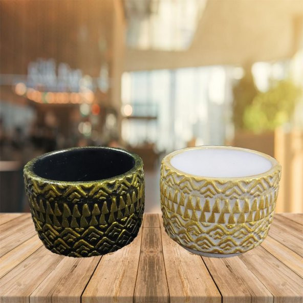 Dekoratif Motifli Saksı Seti 8x6cm ürün görseli 1
