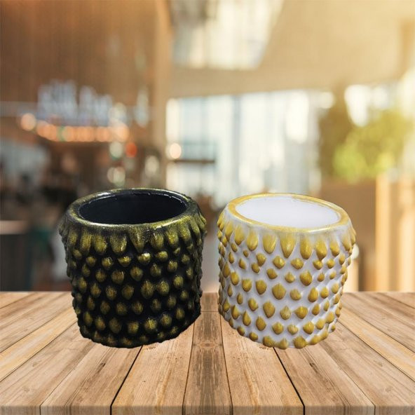 Dekoratif Kozalak Saksı Seti 7x8cm ürün görseli 1