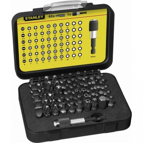 Stanley 1-13-902 Bits Uç Vidalama Seti - 61 Parça ürün görseli 1