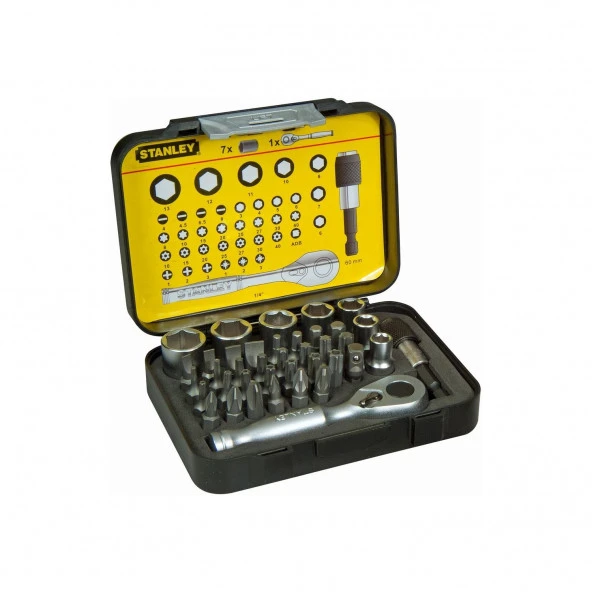 Stanley 1-13-906 Fatmax 39 Parça 1/4 Bits + Lokma Takımı Manyetik Tutucu ürün görseli 1