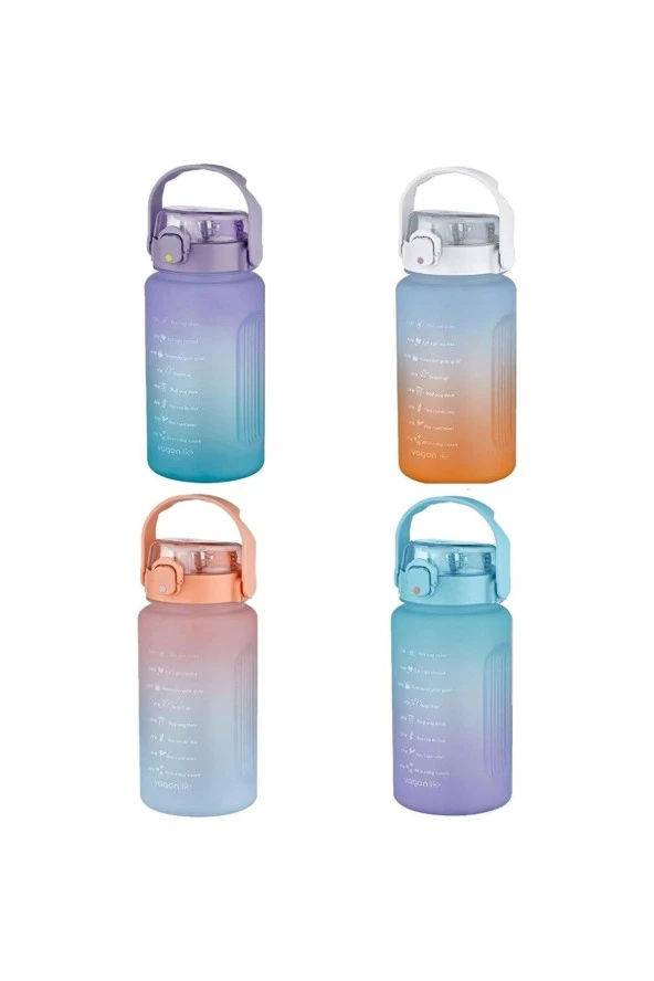 Vagon Life 1500 ML Pipetli/Pipetsiz Motivasyon Matara 1.5 Litre Suluk (Karışık Renk 1 Adet) ürün görseli 1